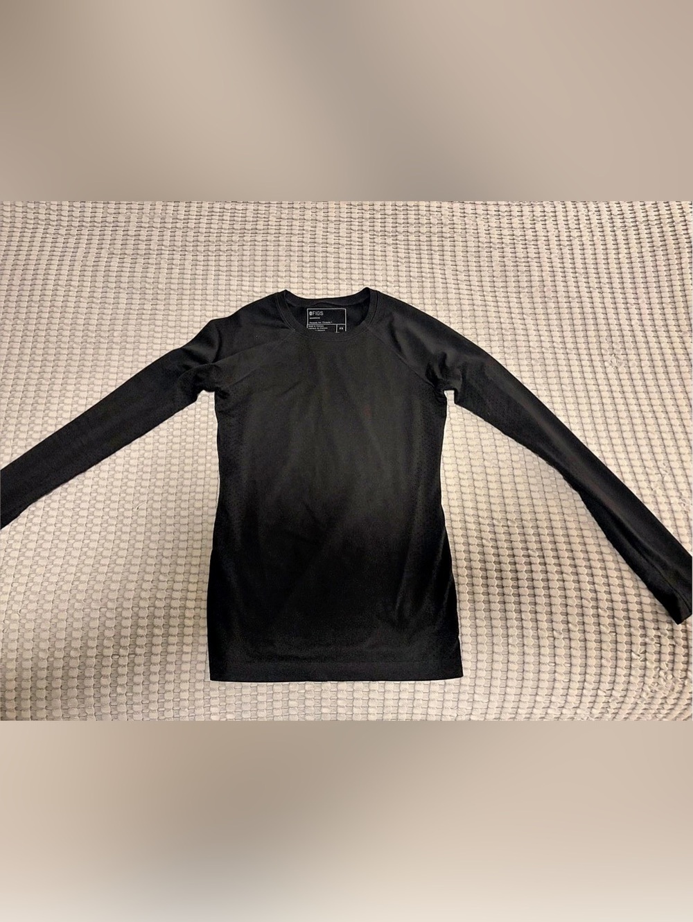 FIGS Salta Seamless Long-Sleeve Underscrub Black XS